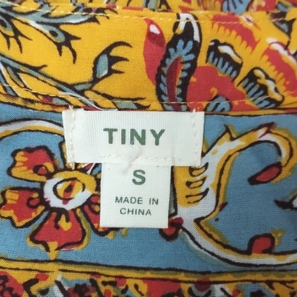 Anthropologie TINY Ismelda Tunic Dress Floral Yellow Printed Long Sleeve Small - Picture 9 of 16